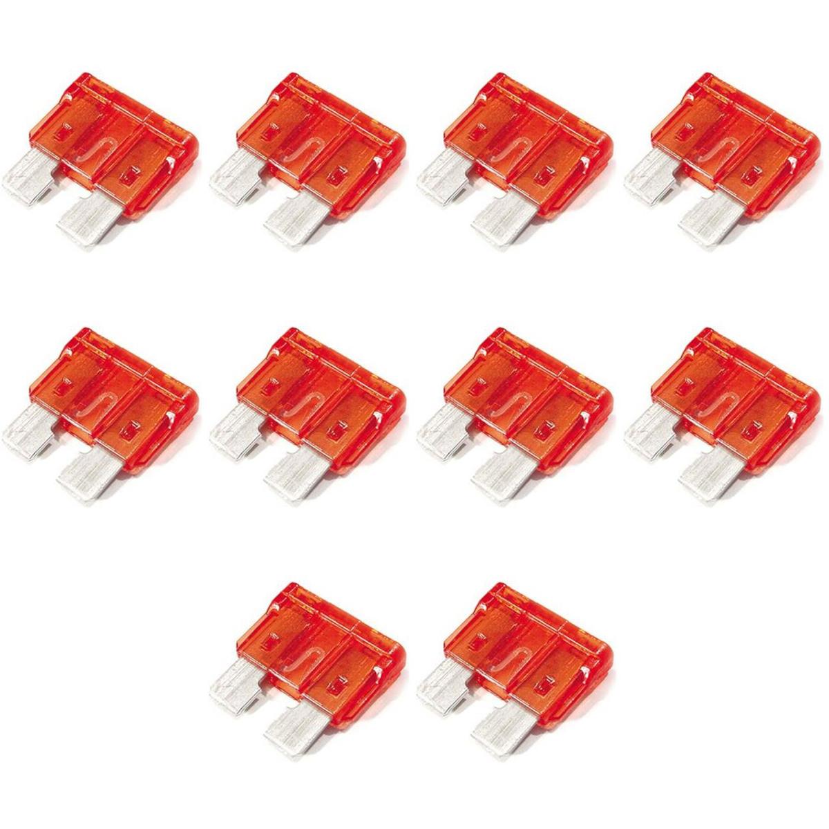 Kit 10 Fusíveis de Lâmina Vermelho 10A - Magnetron - 90250221