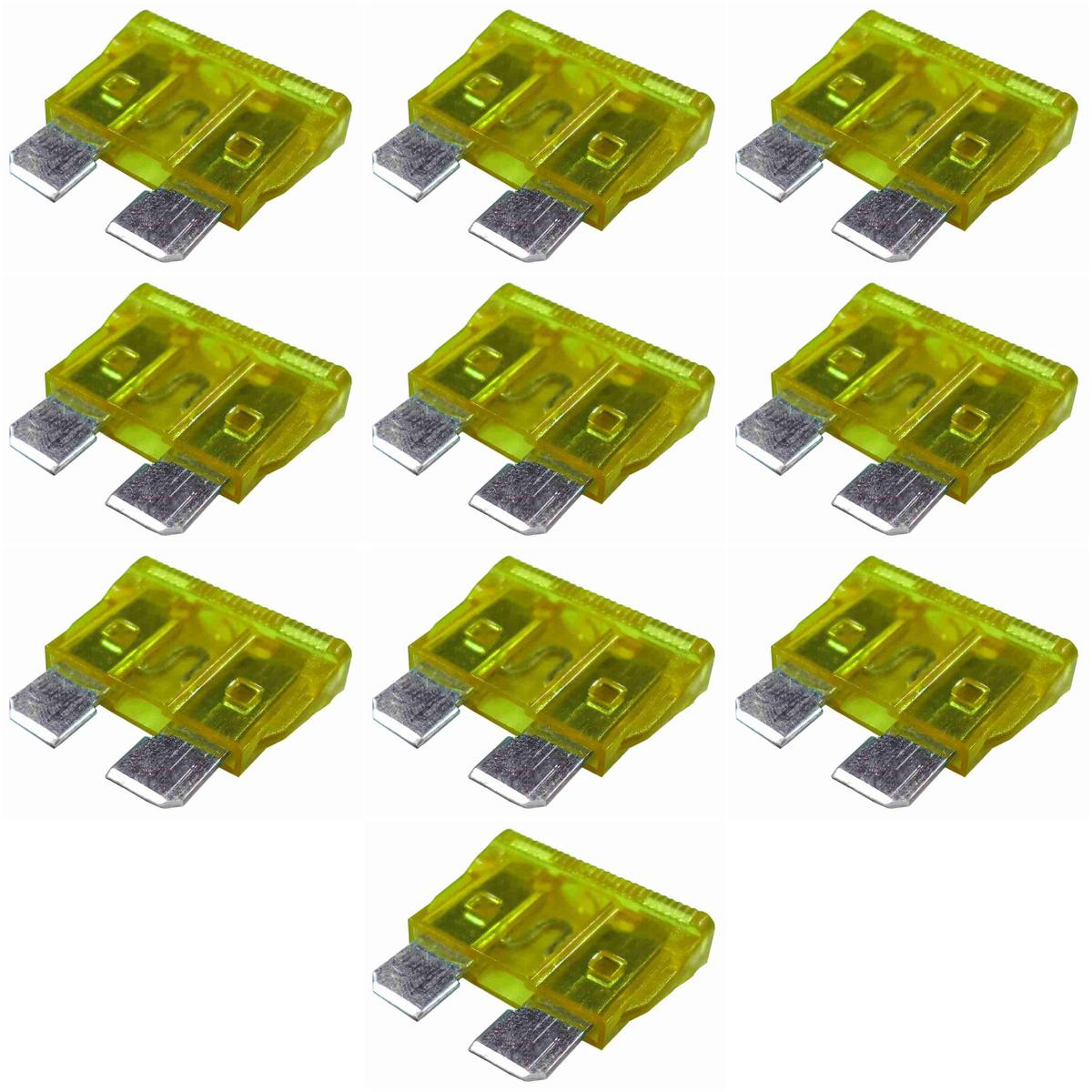Kit 10 Fusível Lâmina 20A Universal - DNI - 316020