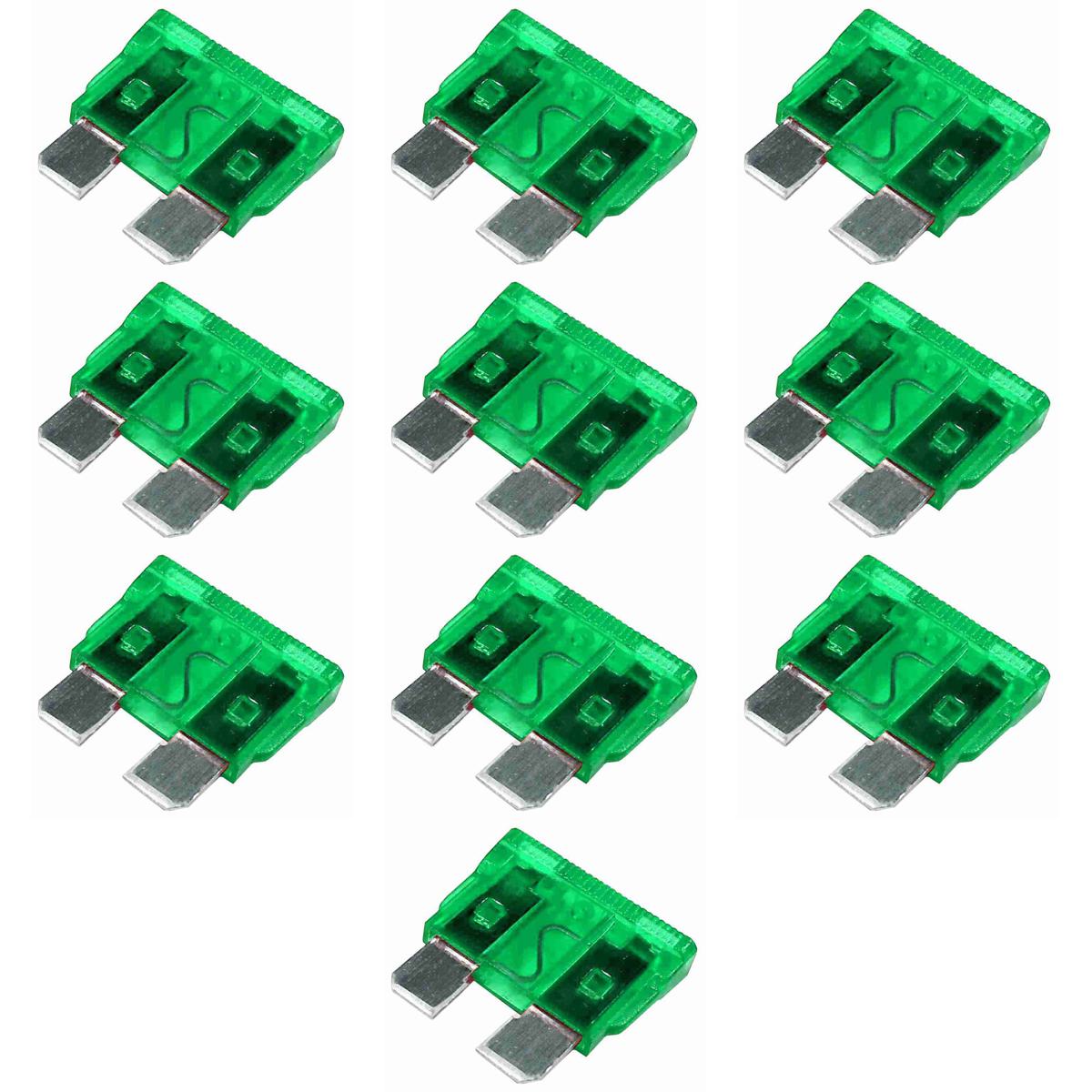 Kit 10 Fusível Lâmina 30A Universal - DNI - 316030