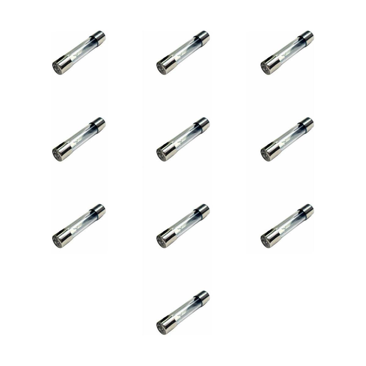 Kit 10 Fusível Vidro 10A Universal 31,75x6,35mm - DNI - 310010
