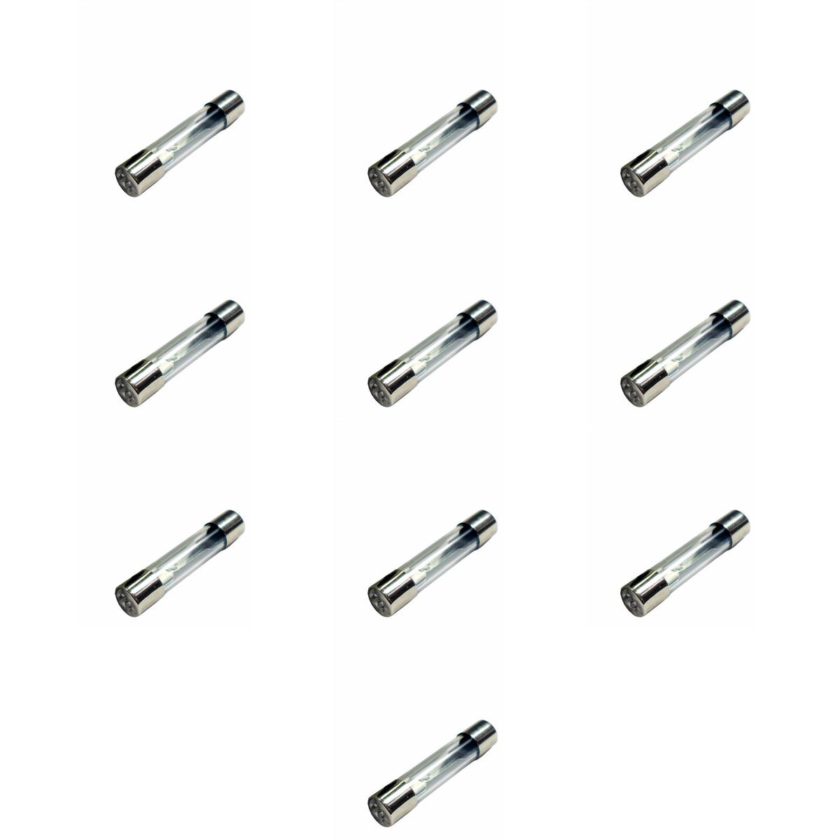 Kit 10 Fusível Vidro 25A Universal 31,75x6,35mm - DNI - 310025