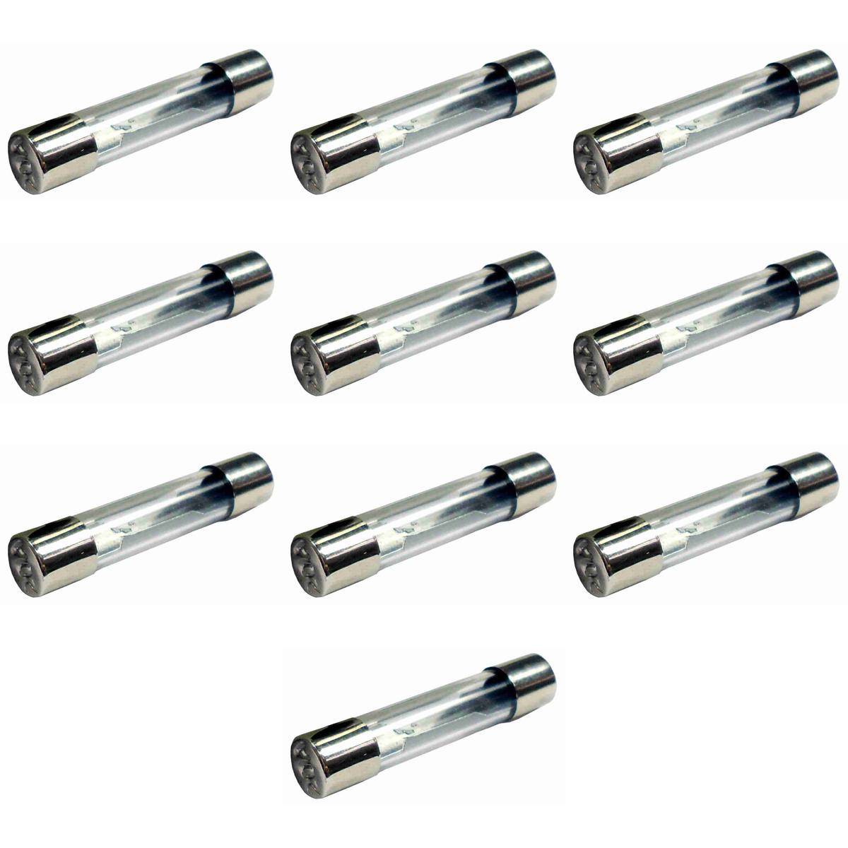 Kit 10 Fusível Vidro 30A Universal 31,75x6,35mm - DNI - 310030