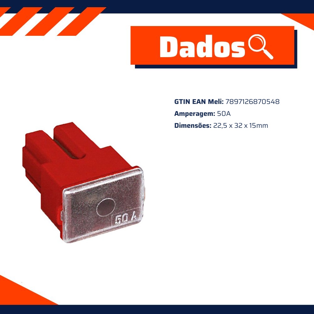 Fusível Mega Fêmea 50A Universal - DNI - 319050