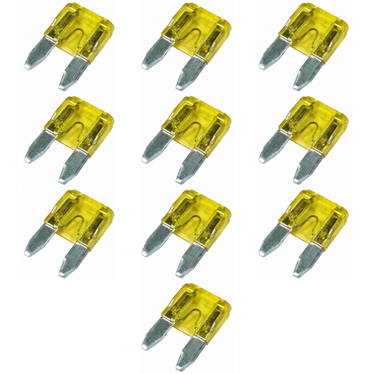 Kit 10 Fusível Mini Lâmina 20A Universal - DNI - 317020
