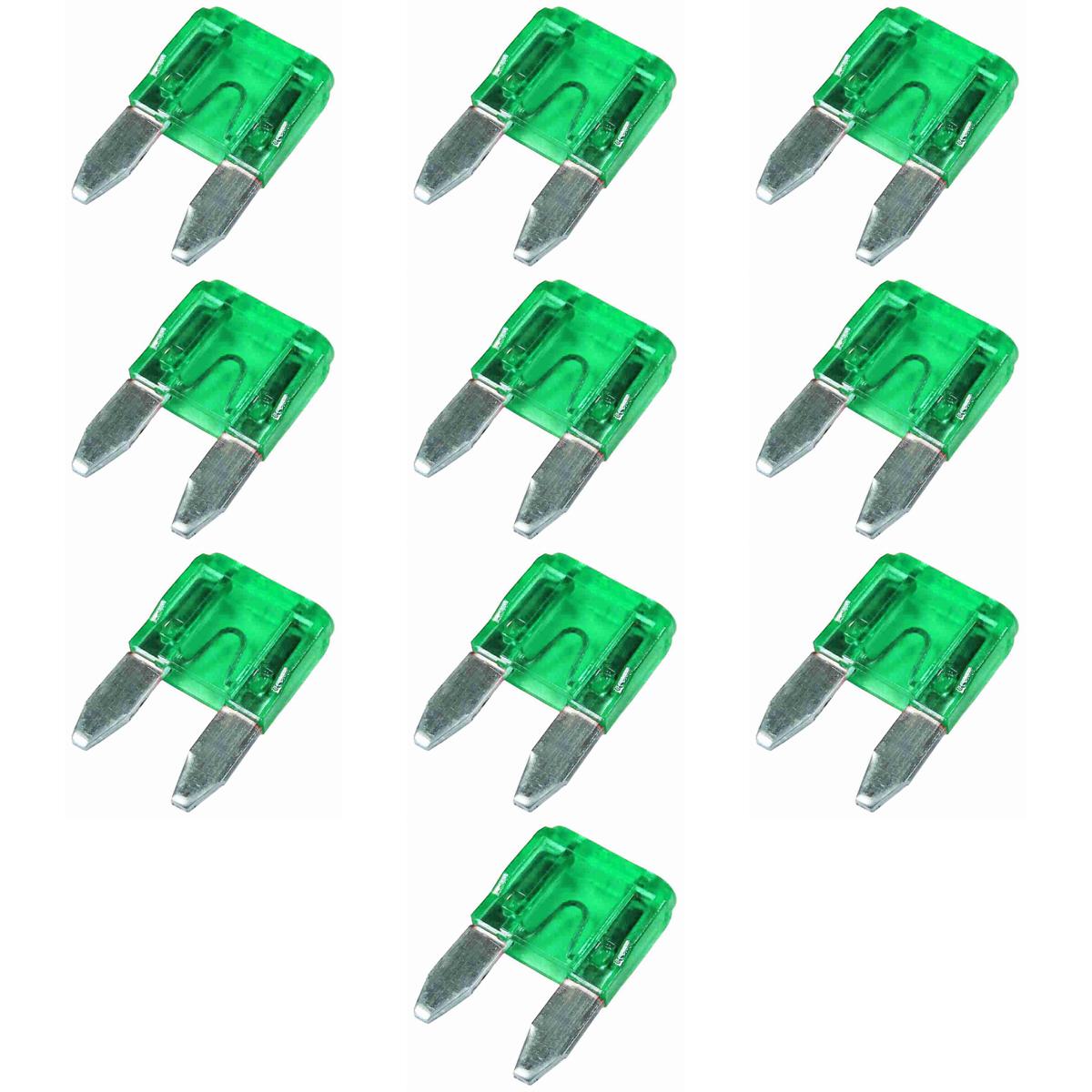Kit 10 Fusível Mini Lâmina 30A Universal - DNI - 317030