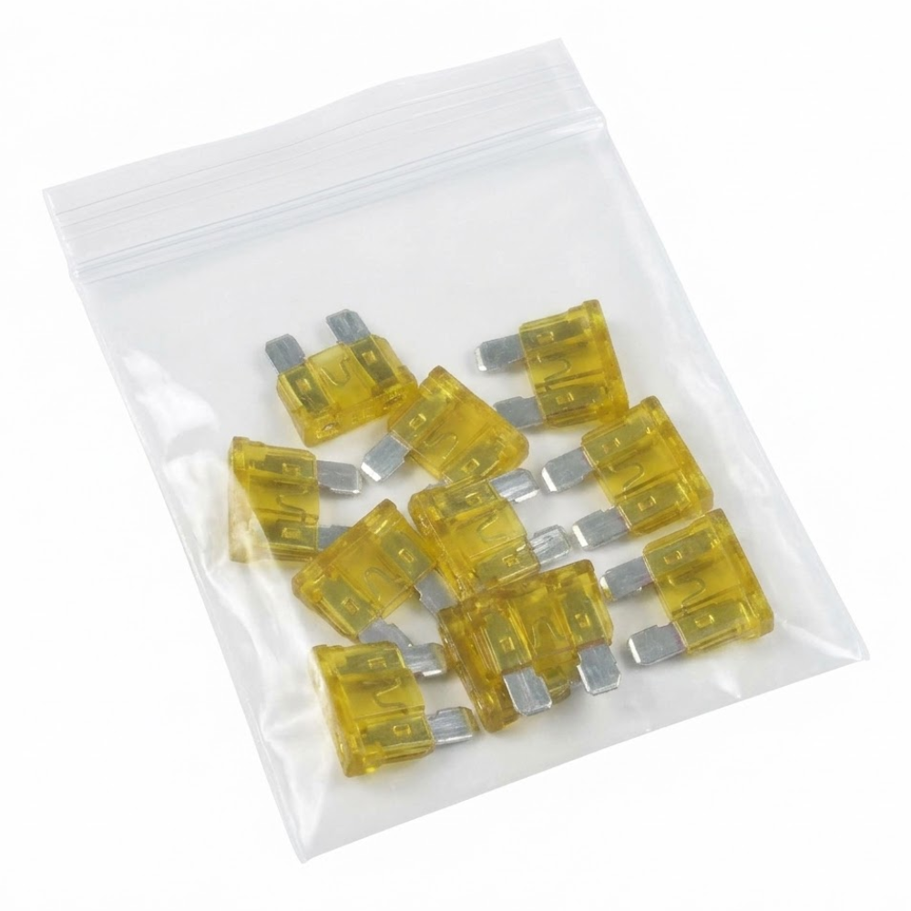 Kit 10 Fusível Mini Lâmina Perfil Baixo 20A Universal - DNI - 317520