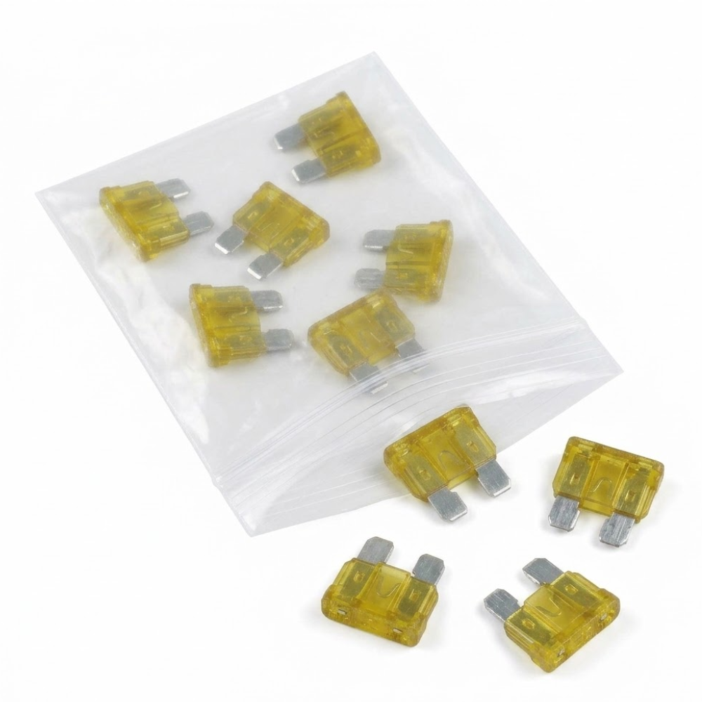 Kit 10 Fusível Mini Lâmina Perfil Baixo 20A Universal - DNI - 317520