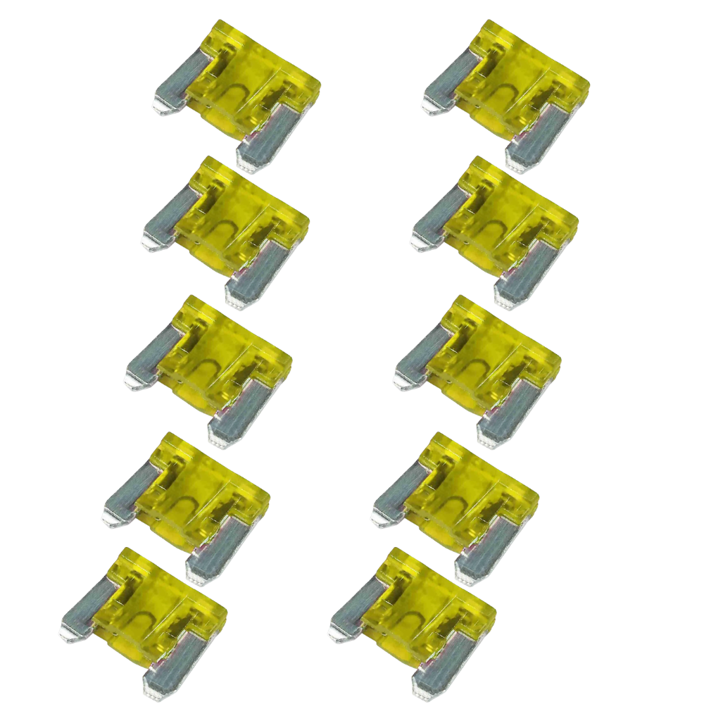 Kit 10 Fusível Mini Lâmina Perfil Baixo 20A Universal - DNI - 317520