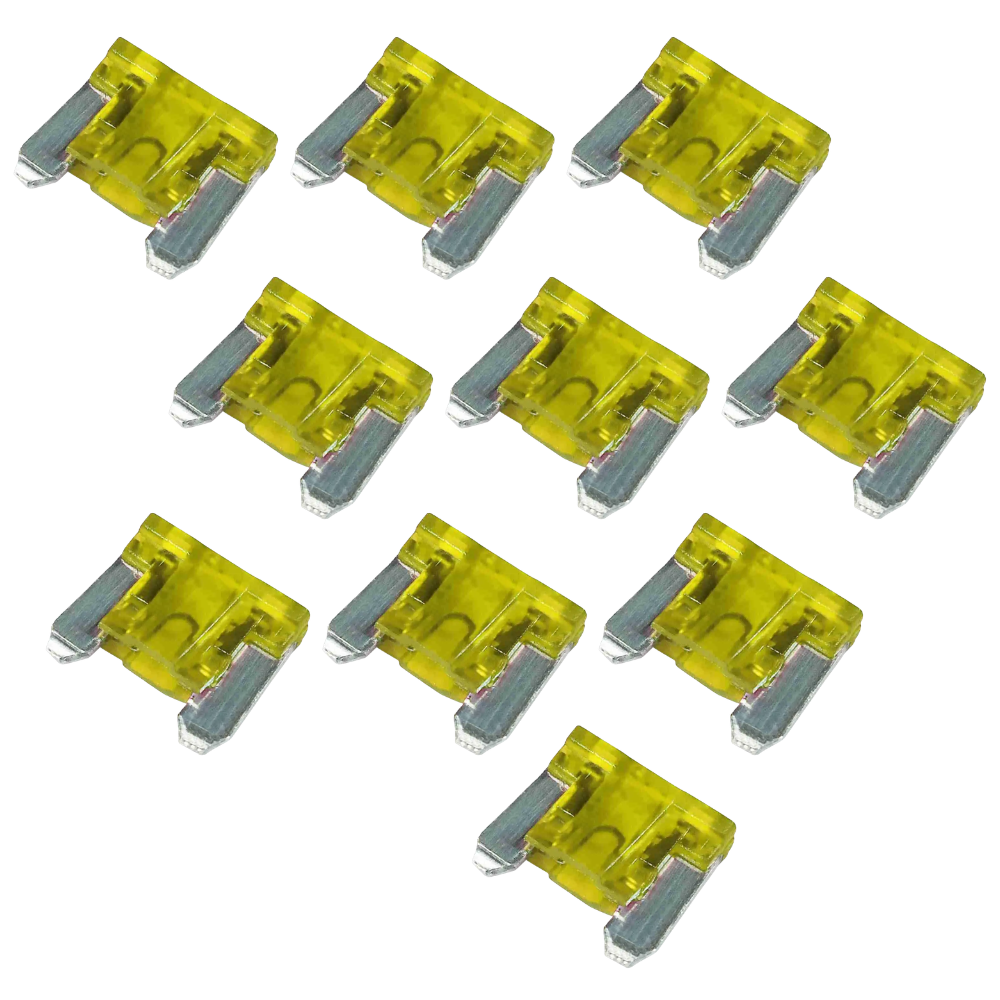 Kit 10 Fusível Mini Lâmina Perfil Baixo 20A Universal - DNI - 317520