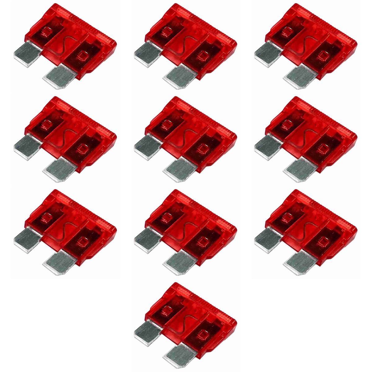 Kit 10 Fusível Lâmina 10A Universal - DNI - 316010