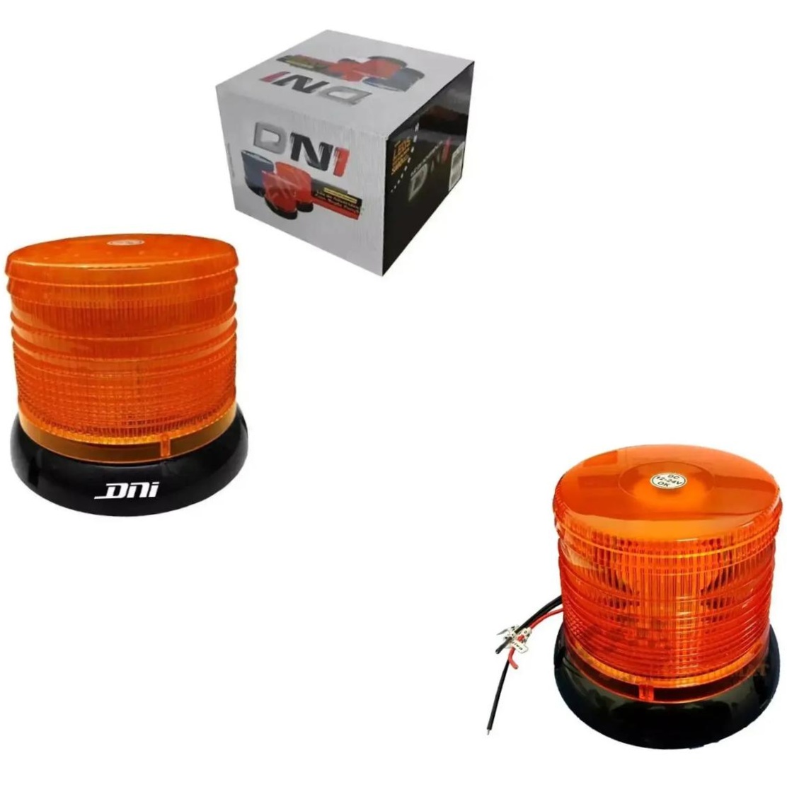 Luz de Advertência Dupla Função Giroled e Flash Ambar Bivolt - DNI - 4080