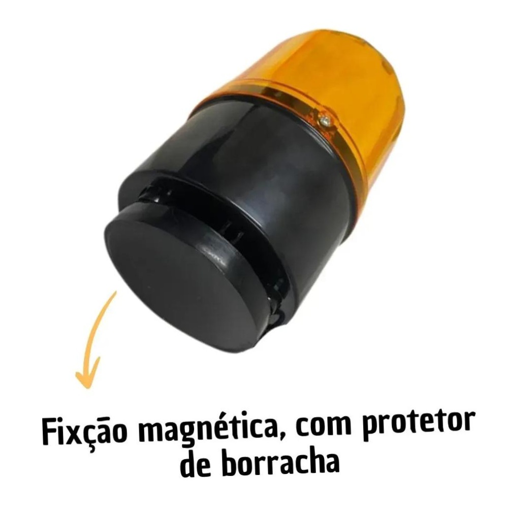Sinalizador Visual Giroflex Giroled Magnético com Plug Acendedor Bivolt Ambar - DNI - 4109