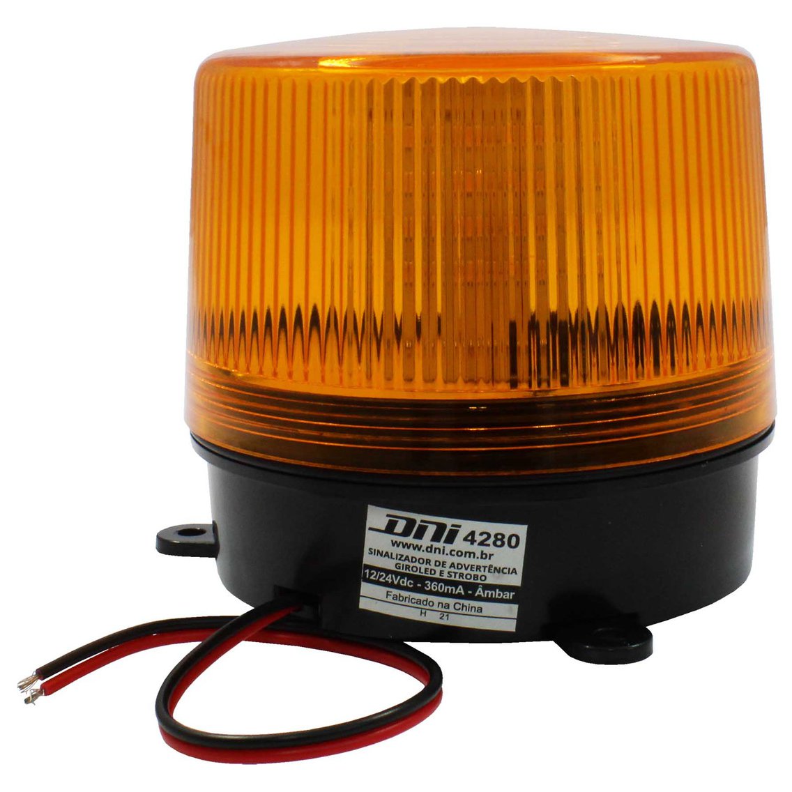 Giroled Strobo Ambar 8 Funções Bivolt Sinalizador Visual - DNI - 4280