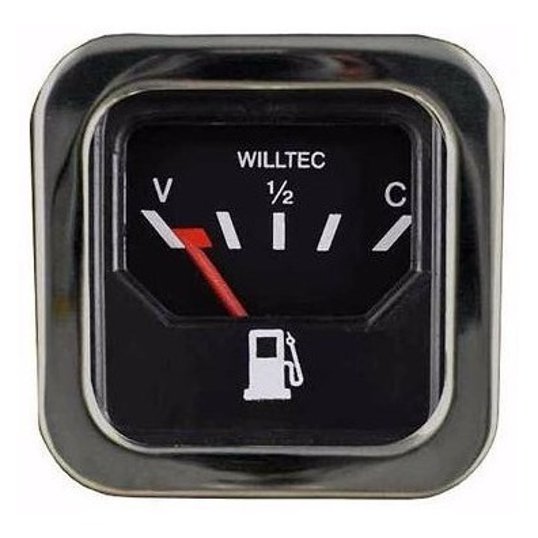 Indicador de Combustível Quadrado Preto 12V para Volkswagen Fusca - Willtec - W23.903