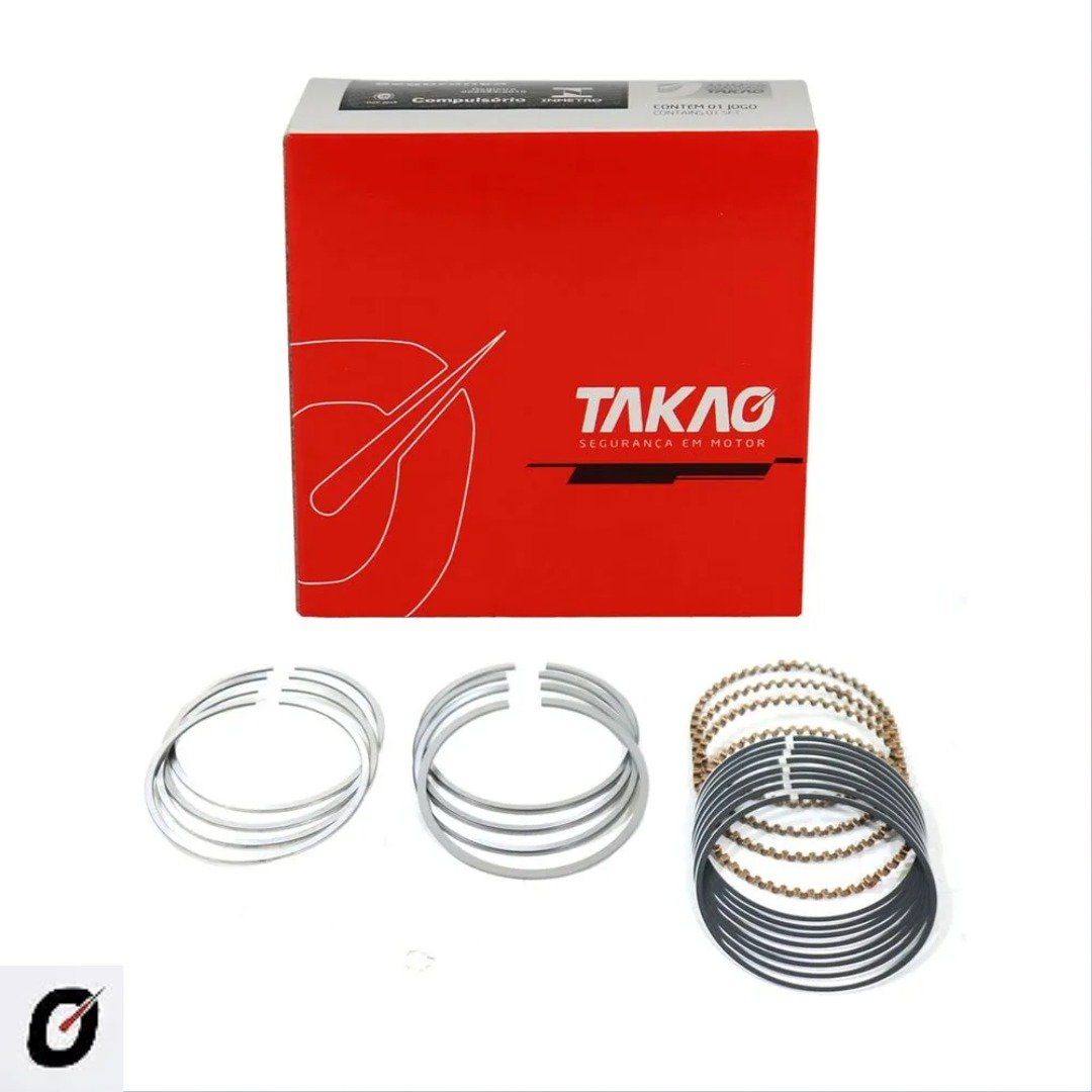 Jogo de Anéis do Pistão 1,00 4 Cilindros para Volkswagen Gol e VOYAGE - Takao - AS VW 10B 1,00