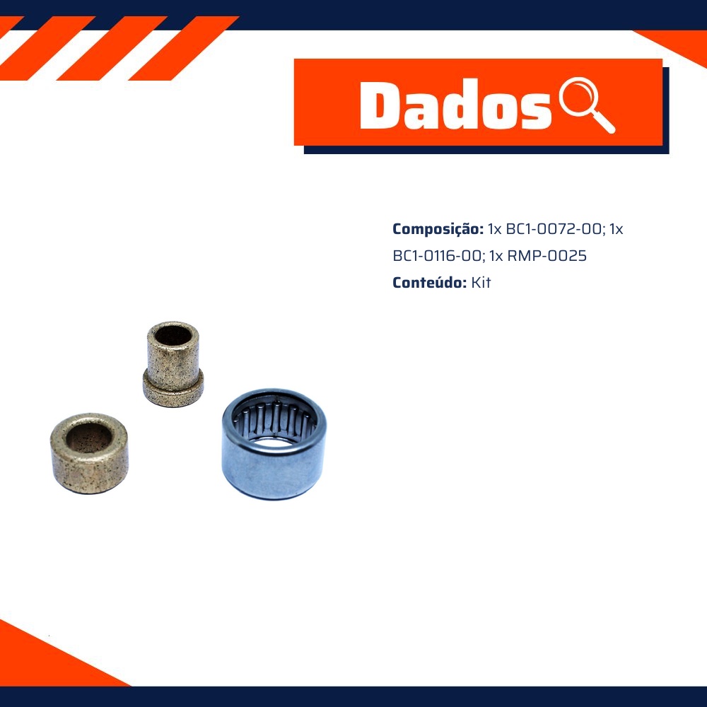 Kit de Buchas com Rolamento para Motor de Partida - Unifap - KT-0303-00