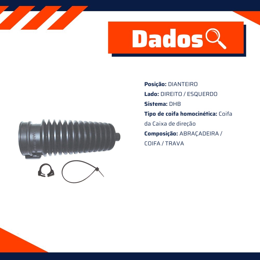 Kit de Coifas da Caixa de Direção Hidráulica Dianteira para Chevrolet Agile e Montana - Kit & Cia - 30723