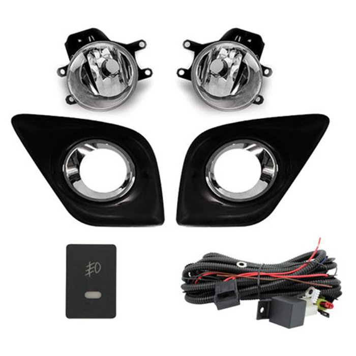 Kit Farol de Milha H16-2 C/ Moldura Cromado/Preto para Toyota Hilux - Shocklight - SL-251210