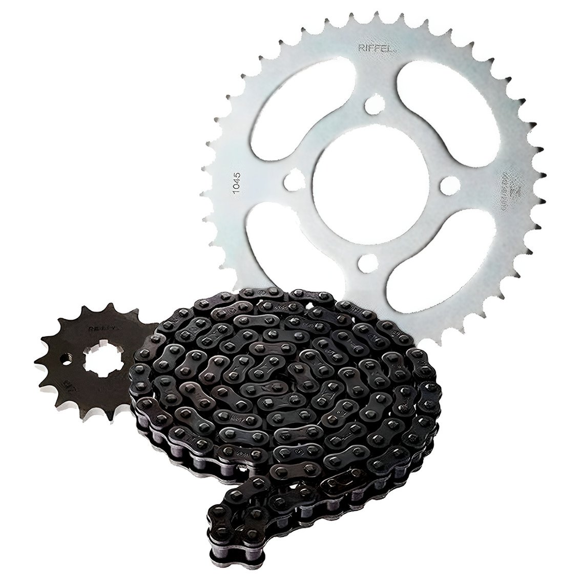 Kit de Relação 428mm 43D 14P para Yamaha YBR 125 FACTOR - Riffel - 91357