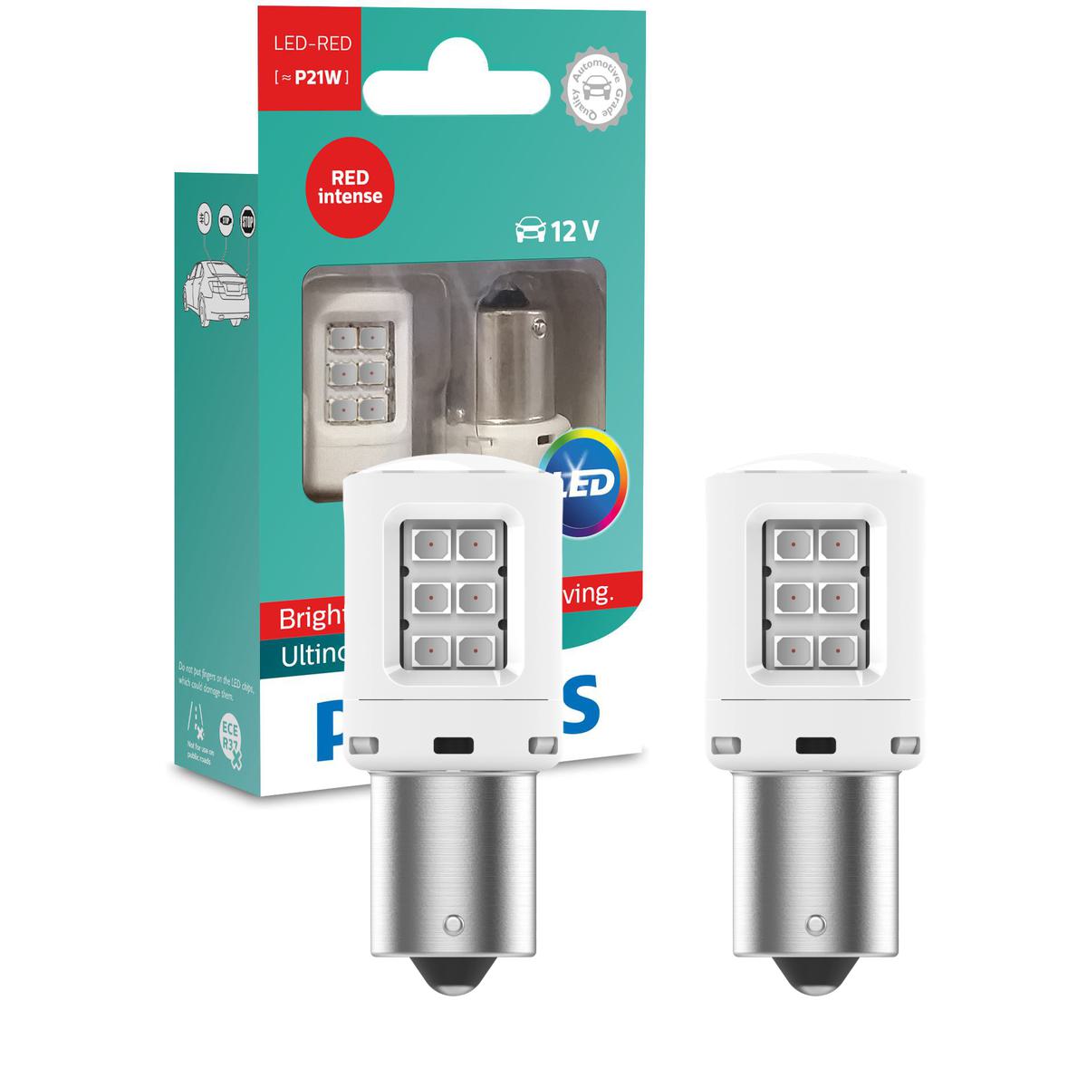 Par Lâmpada LED P21W 2W 80 Lm 12V BA15S - Philips - 11498ULRX2