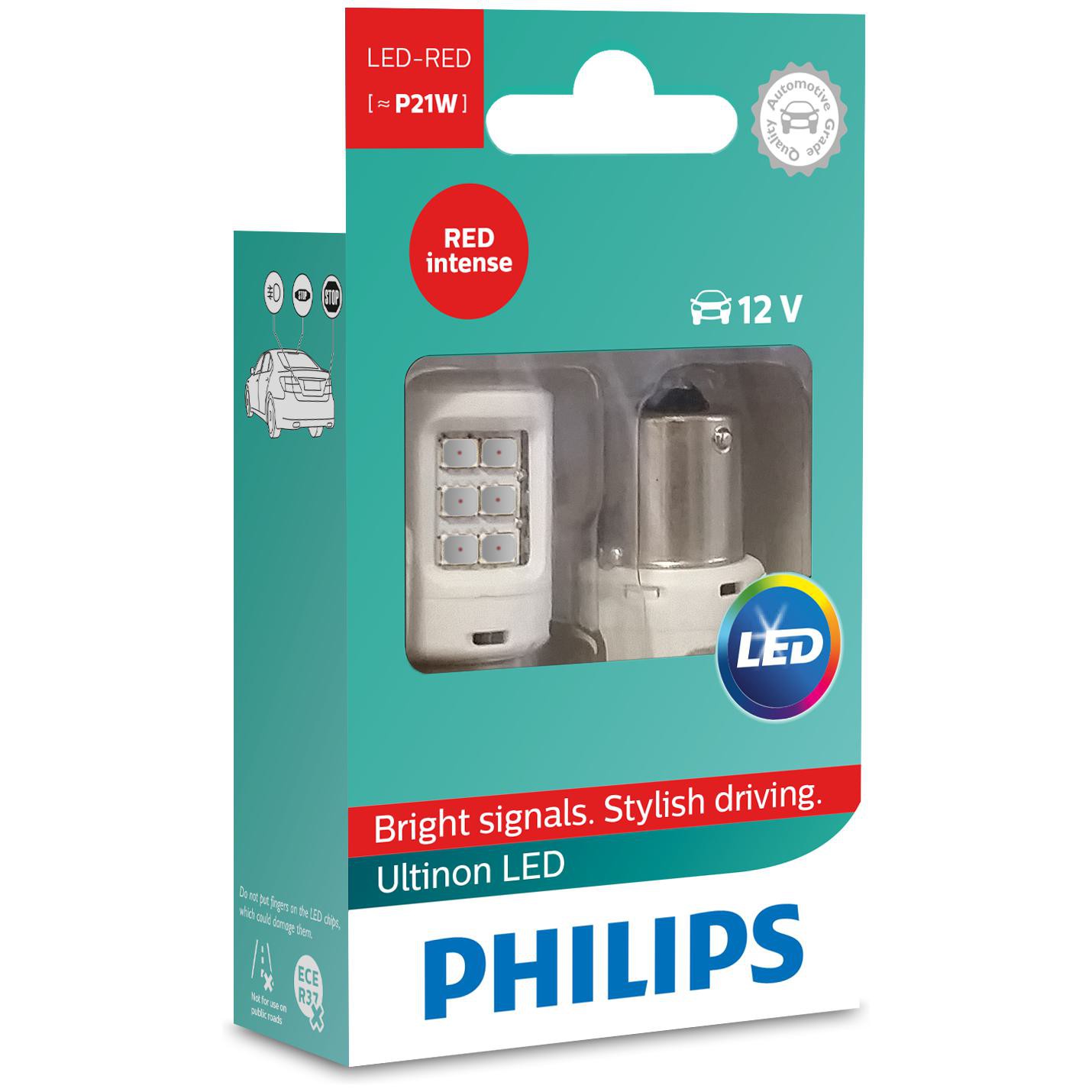 Par Lâmpada LED P21W 2W 80 Lm 12V BA15S - Philips - 11498ULRX2