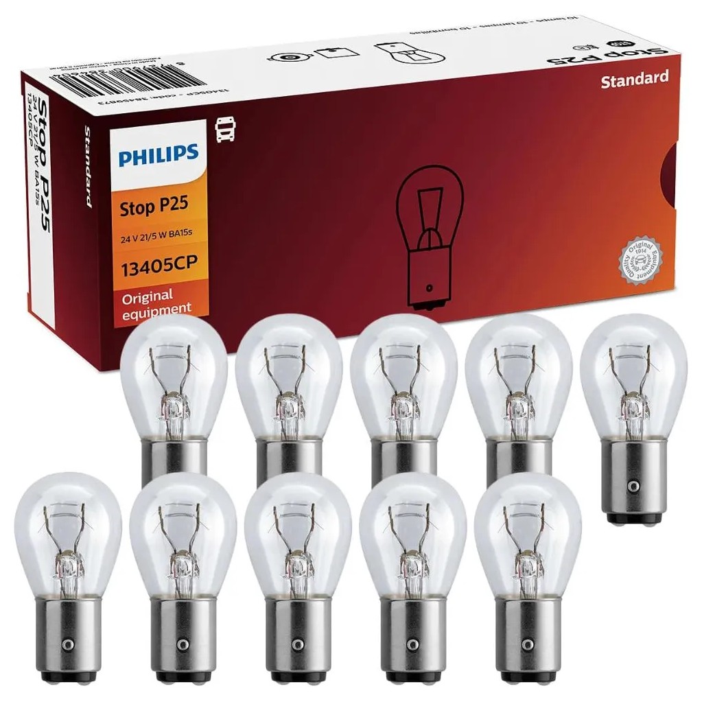 10 Lâmpadas da Luz de Freio 21 / 5W 24V Miniatura - Philips - 13405