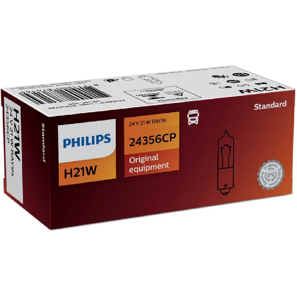 10 Lâmpadas da Luz de Ré H21W - Philips - 24356