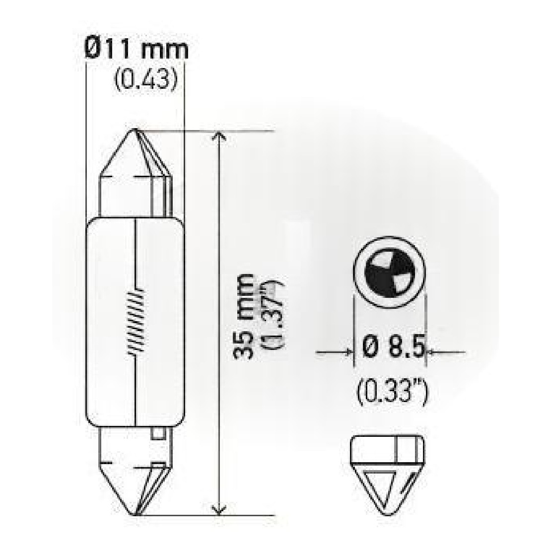 Kit 10 Lâmpadas Placa Teto C10W 41mm 12V 10W - Hella - 6461