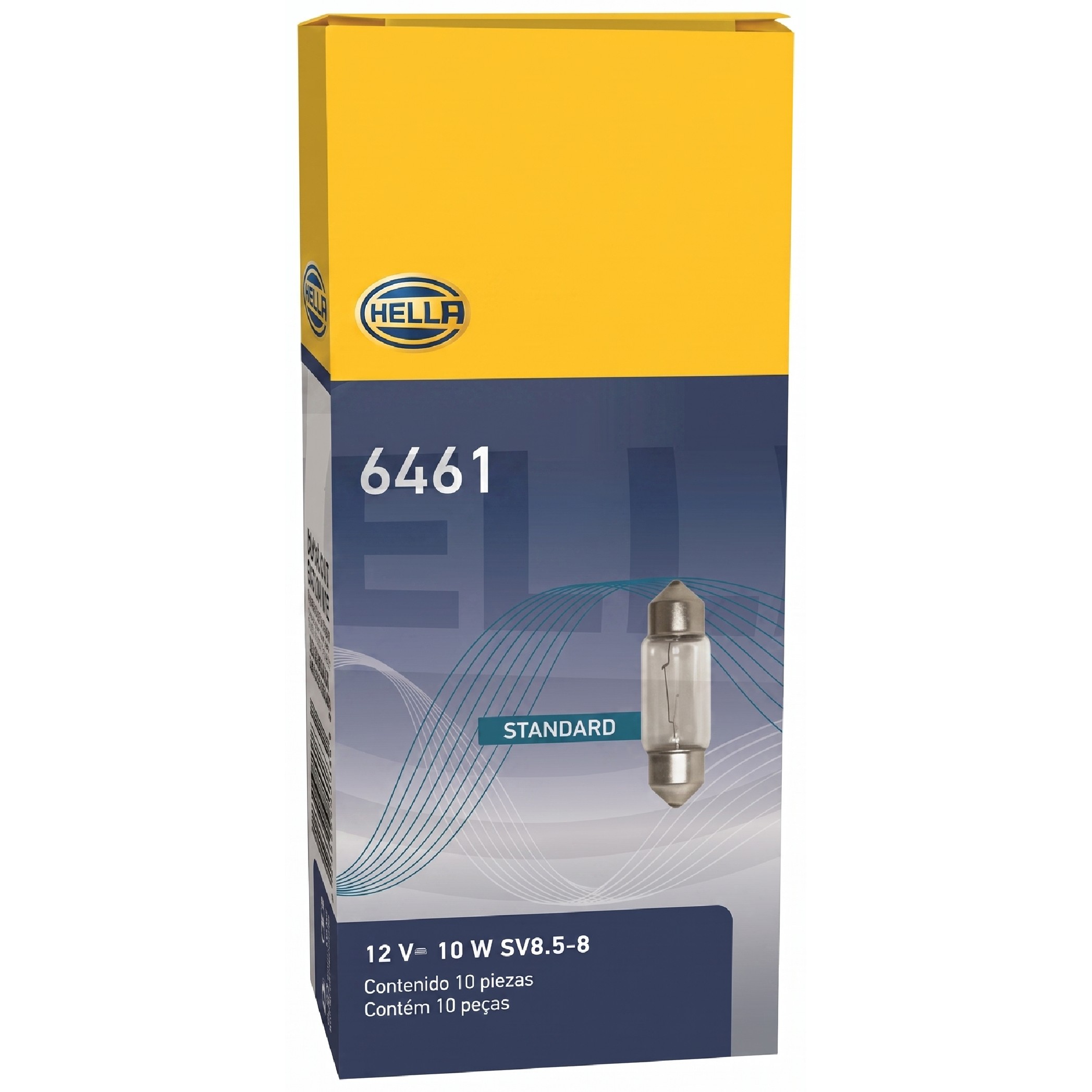 Kit 10 Lâmpadas Placa Teto C10W 41mm 12V 10W - Hella - 6461