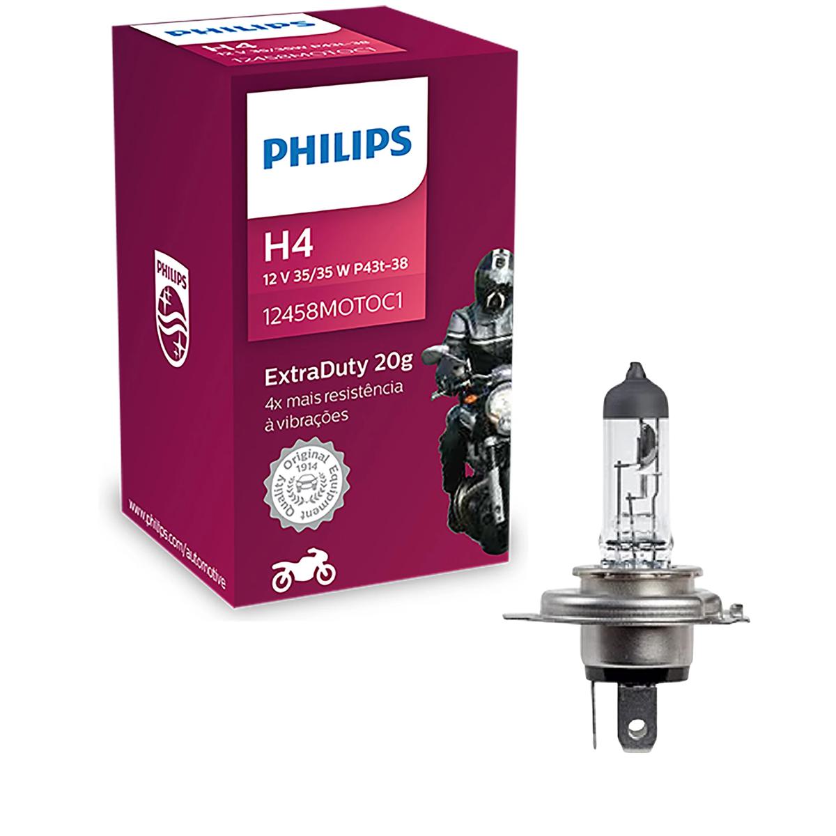 Lâmpada do Farol H4 12V 35W - Philips - 12458MOTOC1