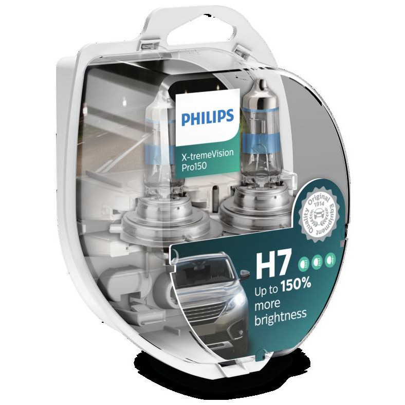 Par de lâmpadas X-treme Vision Pro150 H7 12v 55w Farol - Philips - 12972XVPS2