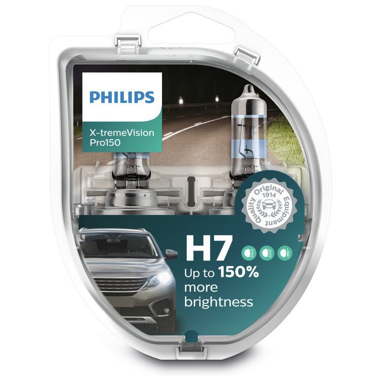 Par de lâmpadas X-treme Vision Pro150 H7 12v 55w Farol - Philips - 12972XVPS2