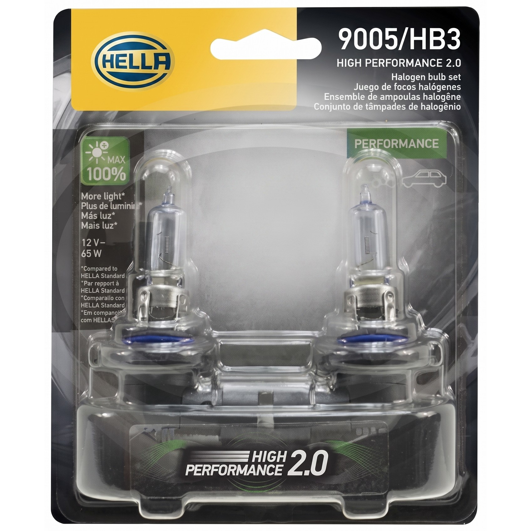 Par Lâmpadas HB3 12V 65W High Performance P20d - Hella - 9005 HP