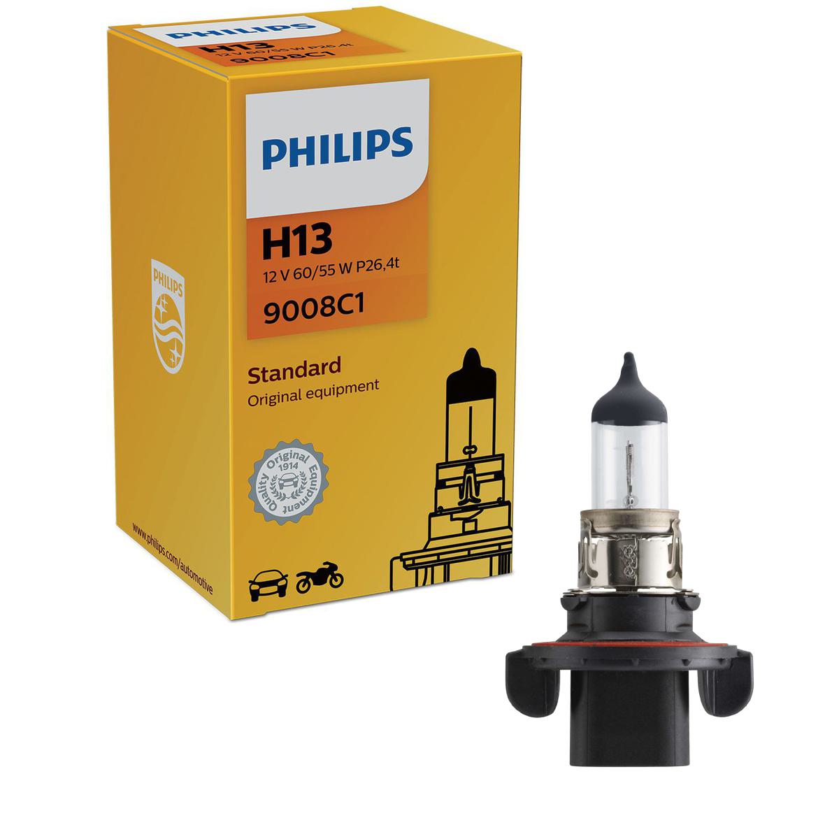 Lâmpada do Farol Alto H13 Halogena 60/55 W 12V - Philips - 9008C1