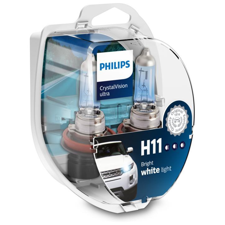 Par Lâmpada Crystal Vision Ultra H11 12V 55W PGJ19-2 - Philips - 12362CVUSM