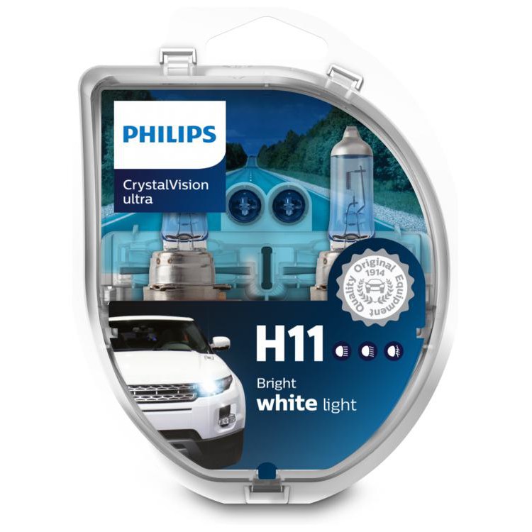 Par Lâmpada Crystal Vision Ultra H11 12V 55W PGJ19-2 - Philips - 12362CVUSM