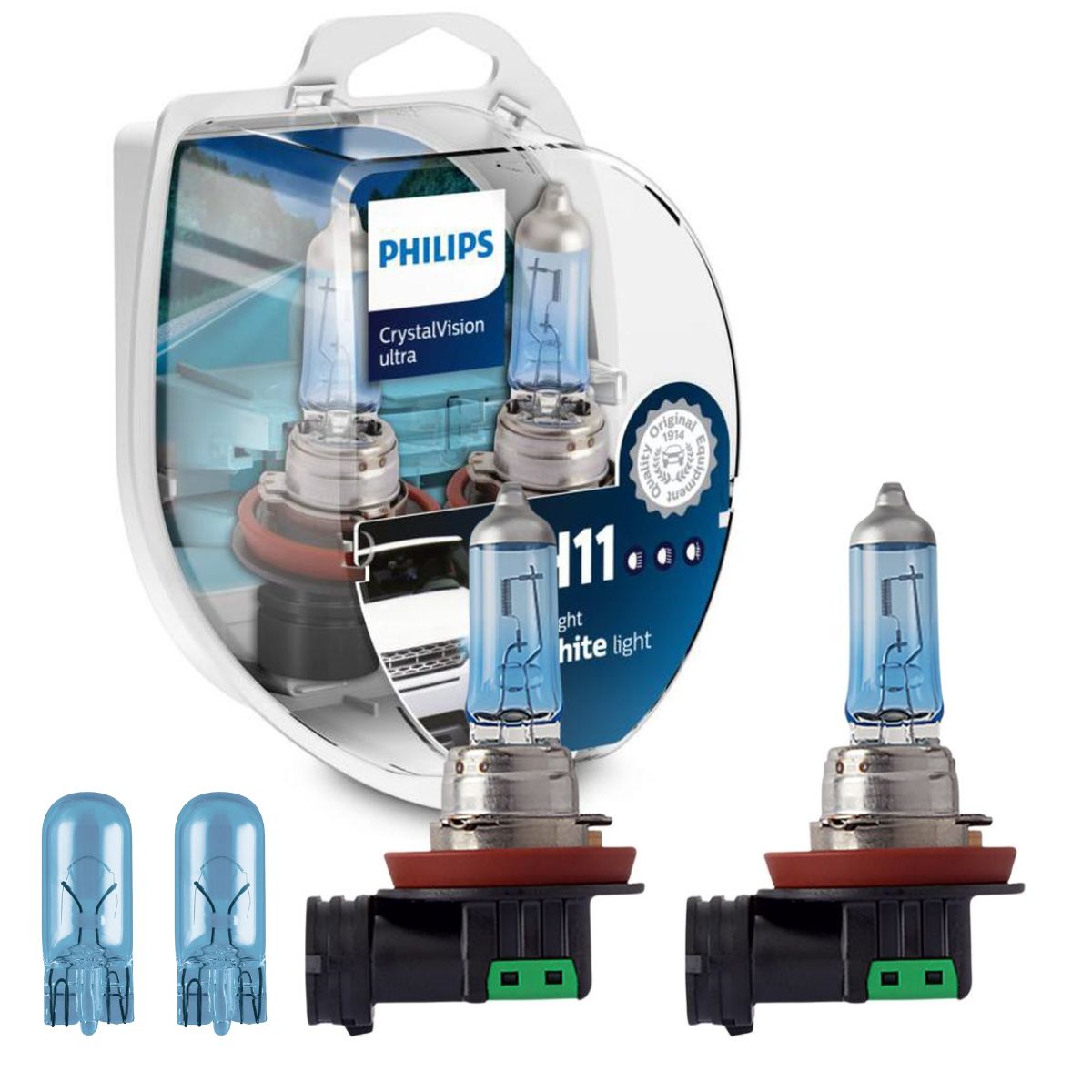 Par Lâmpada Crystal Vision Ultra H11 12V 55W PGJ19-2 - Philips - 12362CVUSM