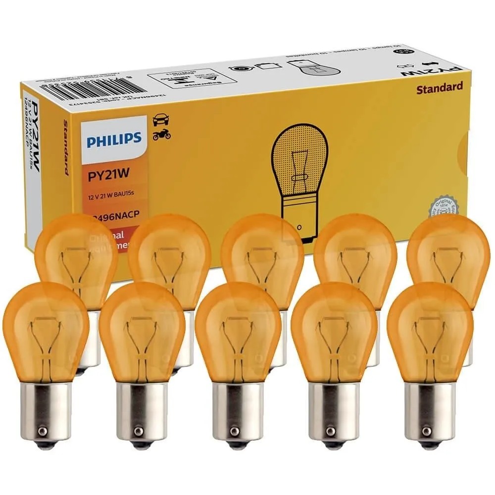 10 Lâmpadas do Indicador Posterior e Luz de Seta - Philips - 12496NACP