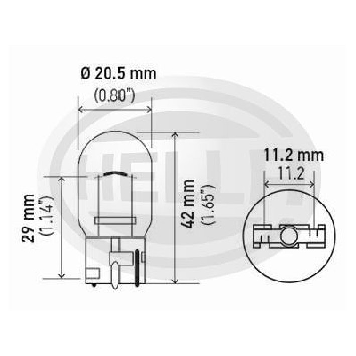 10 Lâmpadas do Pisca Ambar 21W 12V Halogena Pinguinho W3X16D - Hella - 7440NA