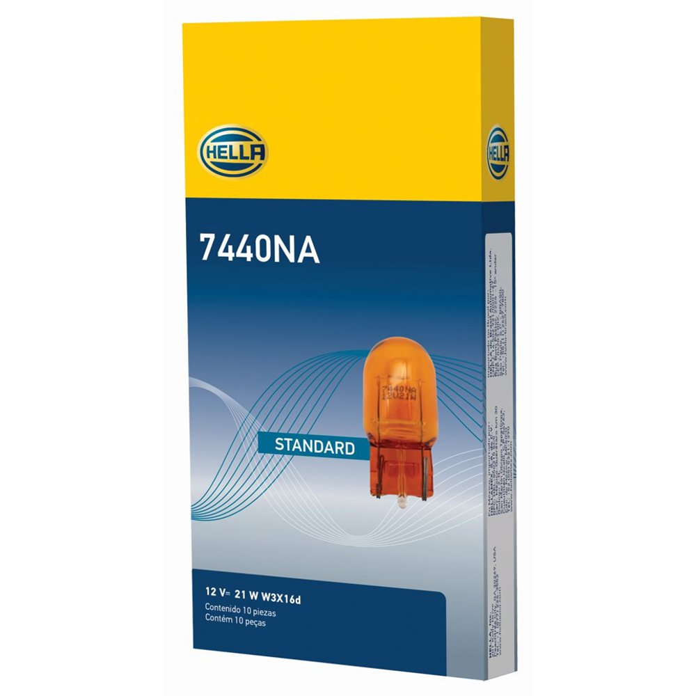 10 Lâmpadas do Pisca Ambar 21W 12V Halogena Pinguinho W3X16D - Hella - 7440NA