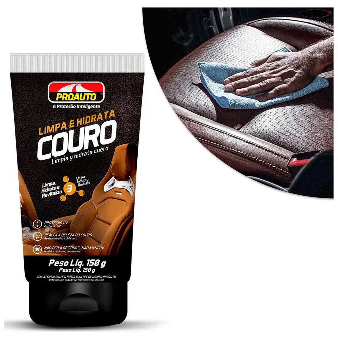 Limpa e Hidrata Couro Gel 150g - Proauto - 3059