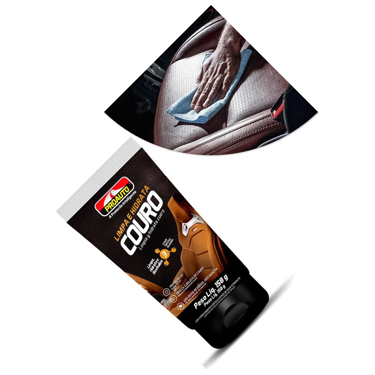 Limpa e Hidrata Couro Gel 150g - Proauto - 3059