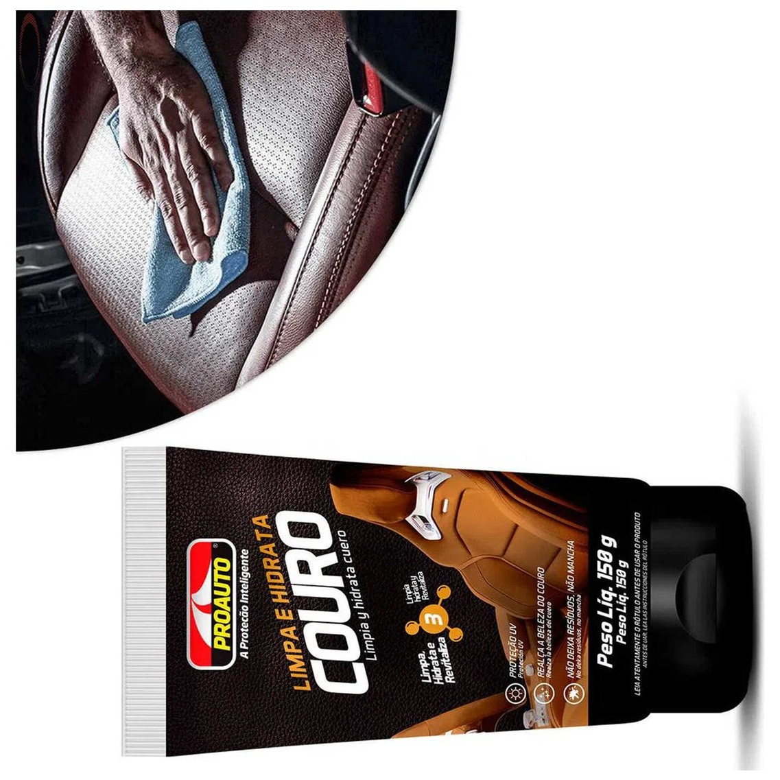 Limpa e Hidrata Couro Gel 150g - Proauto - 3059