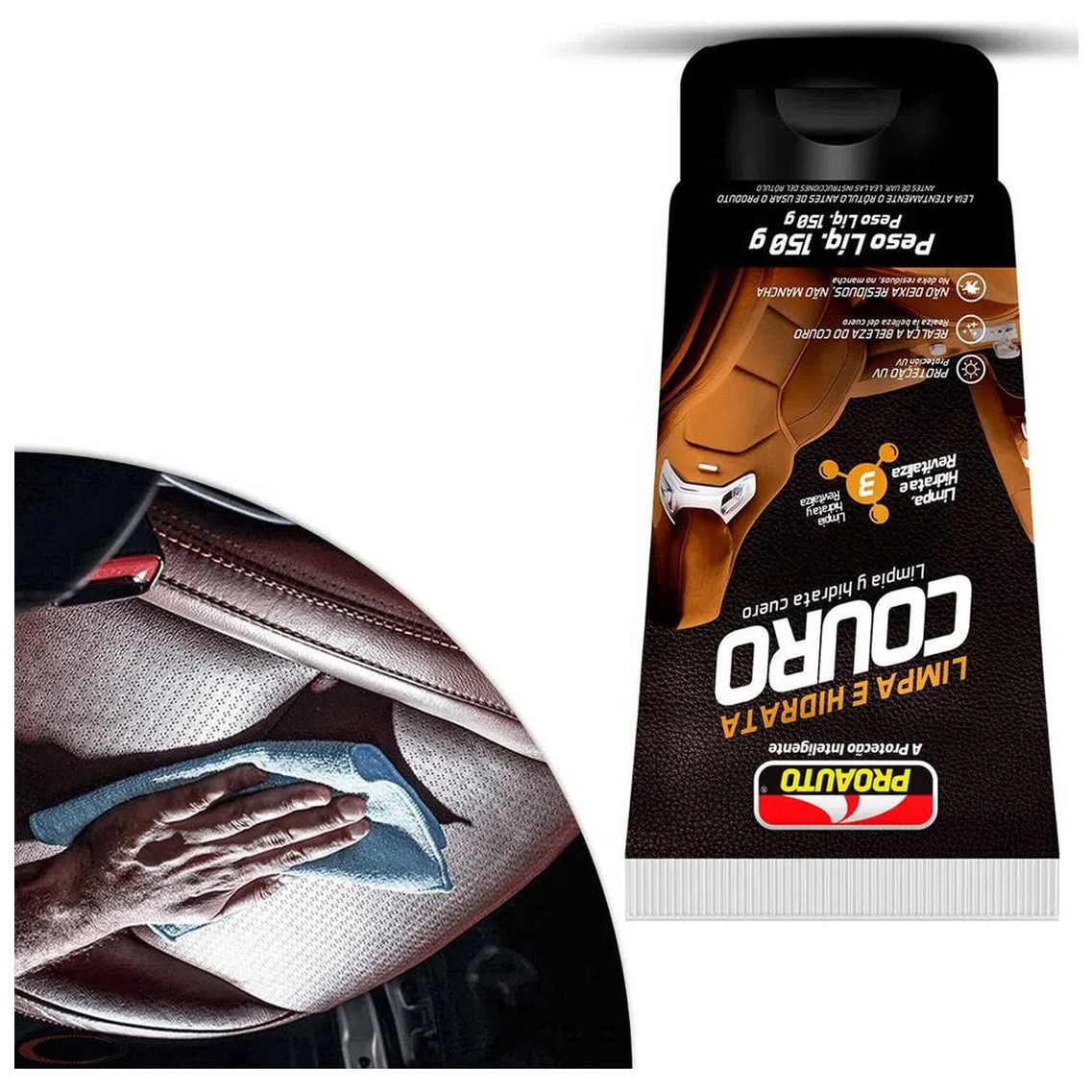Limpa e Hidrata Couro Gel 150g - Proauto - 3059