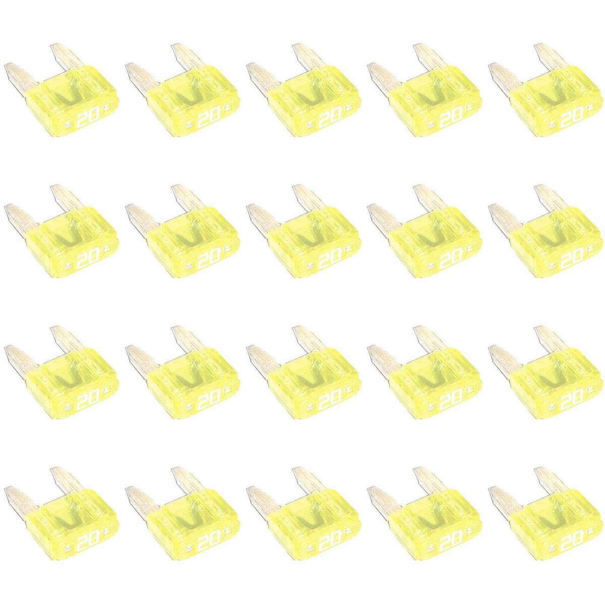 Kit 20 Mini fusíveis Amarelo 20A - Magnetron - 90250291