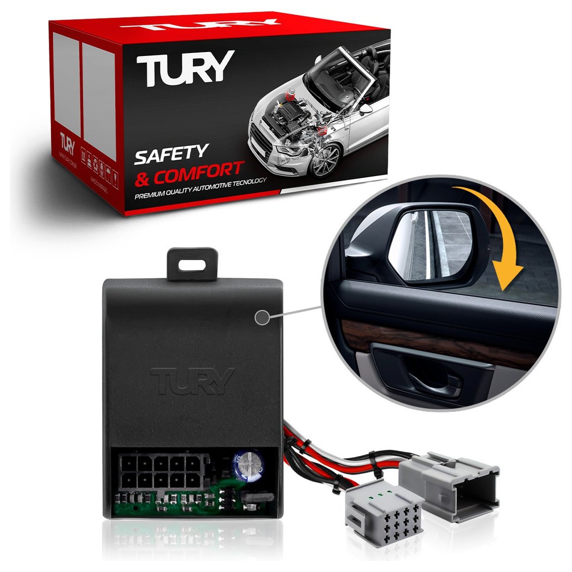 Modulo Eletrônico Retrovisor Elétrico - Tury - PARK 1.2.2 AO