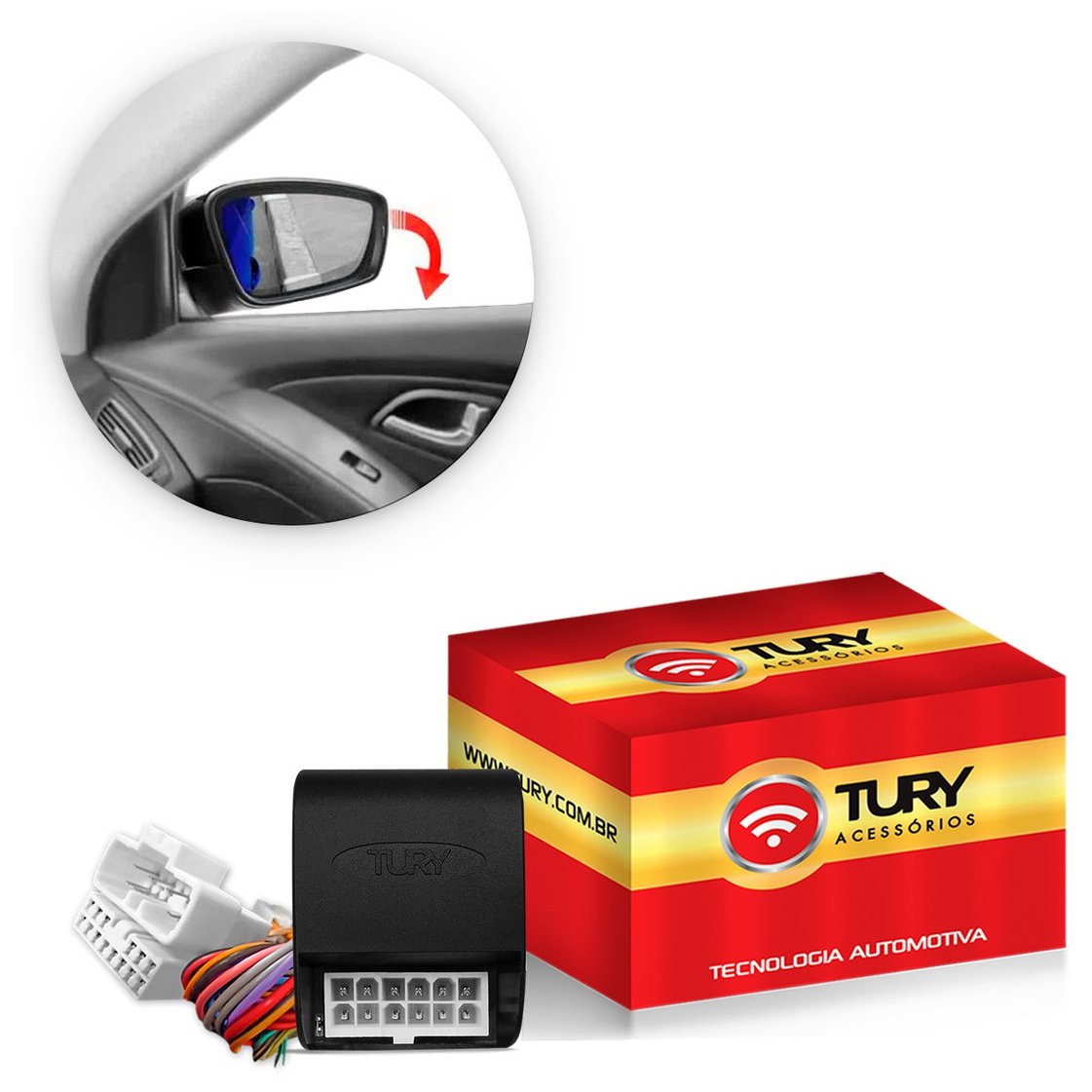Modulo Eletrônico Retrovisor Elétrico - Tury - PARK 1.2.4 CM