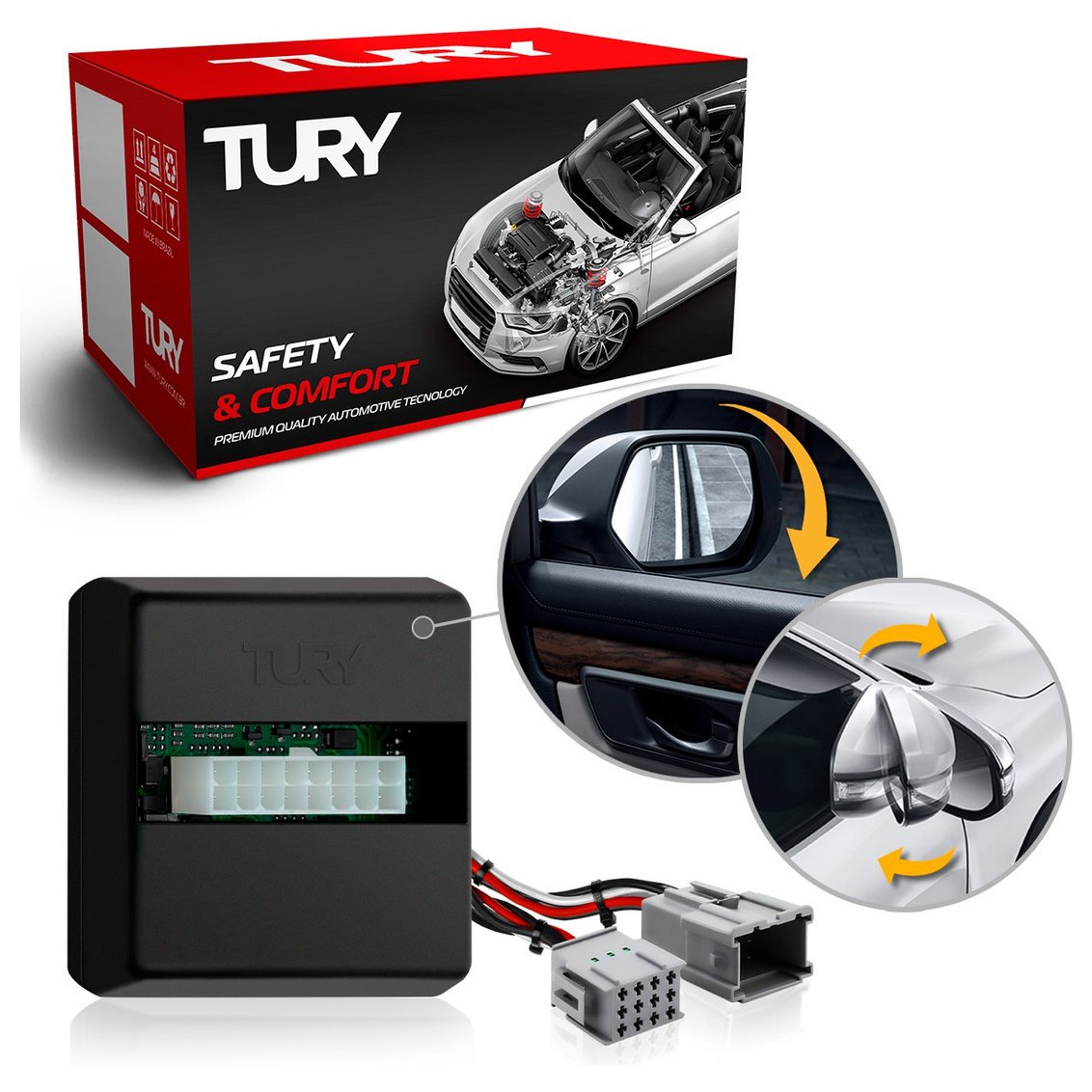 Modulo Eletrônico Retrovisor Elétrico - Tury - PARK 3.2.2 DX