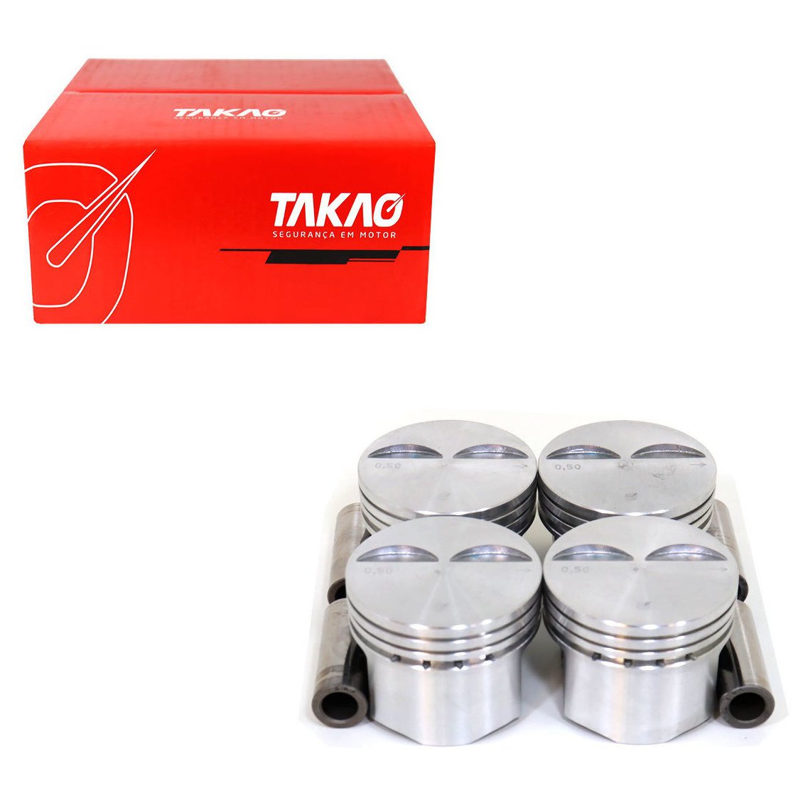 Jogo com 4 Pistões com Anel 1,00 para Volkswagen Gol - Takao - P VW 10 1,00