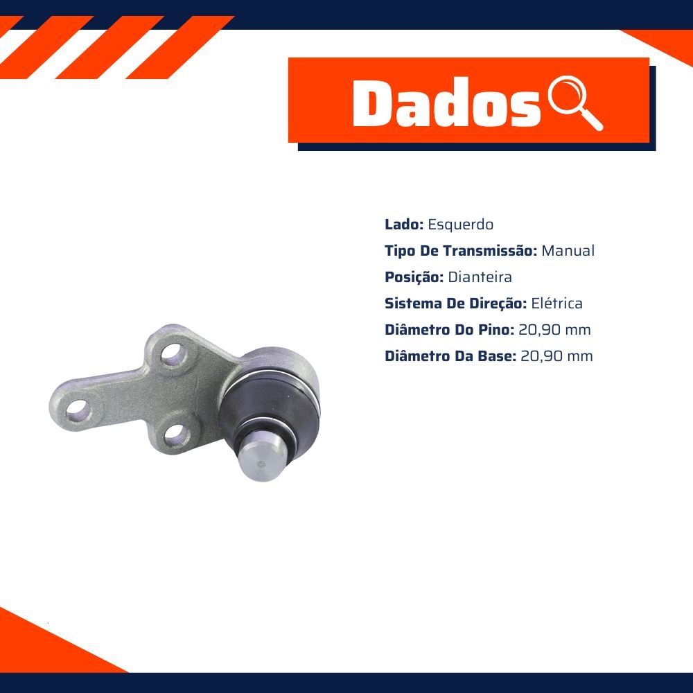 Pivô de Suspensão Dianteiro Lado Esquerdo para Ford Focus e Focus Sedan - Volda - ?PI246